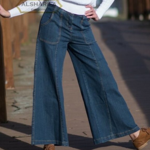 Alsharifa Denim - ALSHARIFA cargo pocket high rise wide leg stretch denim jeans sz 30